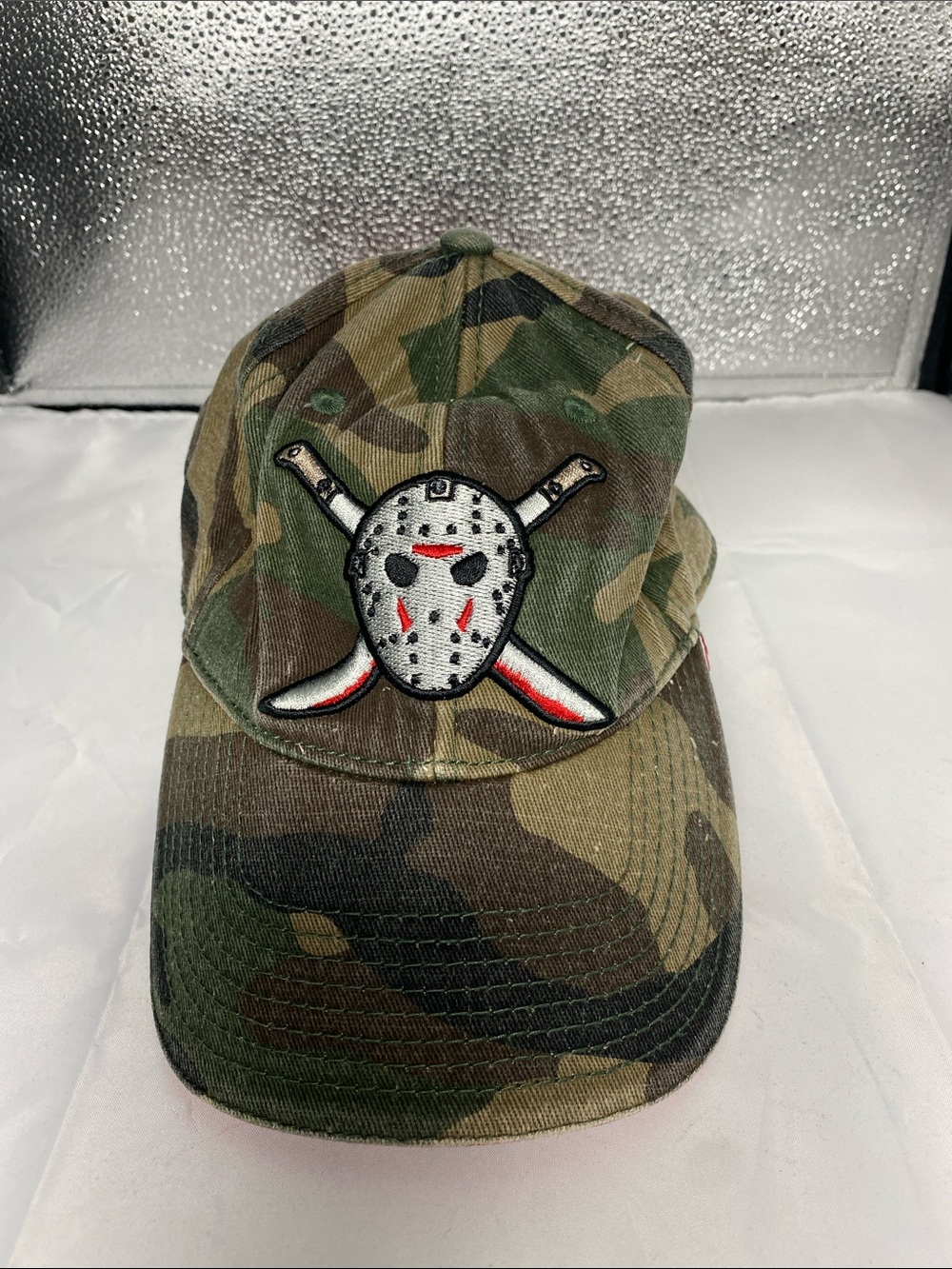 Friday the 13th Jason Voorhees Camo Baseball Cap Hat OSFM